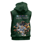 Custom Rugby Southern Hemisphere Sleeveless Zip Hoodie Argentina AUNZ South Africa Mascot Green LT9