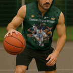 Custom Rugby Southern Hemisphere Sleeveless Zip Hoodie Argentina AUNZ South Africa Mascot Green LT9
