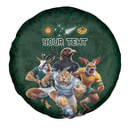 Custom Rugby Southern Hemisphere Spare Tire Cover Argentina AUNZ South Africa Mascot Green - Aussie Hoodie
