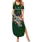 Custom Rugby Southern Hemisphere Summer Maxi Dress Argentina AUNZ South Africa Mascot Green - Aussie Hoodie