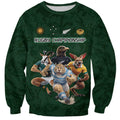 Custom Rugby Southern Hemisphere Sweatshirt Argentina AUNZ South Africa Mascot Green - Aussie Hoodie