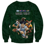 Custom Rugby Southern Hemisphere Sweatshirt Argentina AUNZ South Africa Mascot Green - Aussie Hoodie