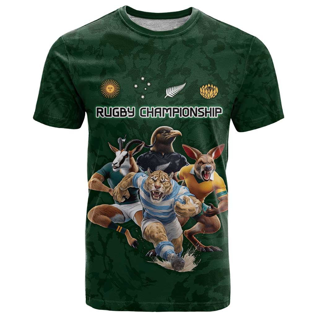 Custom Rugby Southern Hemisphere T Shirt Argentina AUNZ South Africa Mascot Green - Aussie Hoodie
