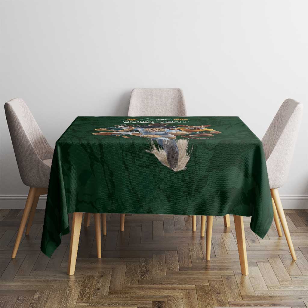 Custom Rugby Southern Hemisphere Tablecloth Argentina AUNZ South Africa Mascot Green - Aussie Hoodie