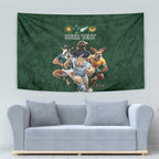 Custom Rugby Southern Hemisphere Tapestry Argentina AUNZ South Africa Mascot Green - Aussie Hoodie