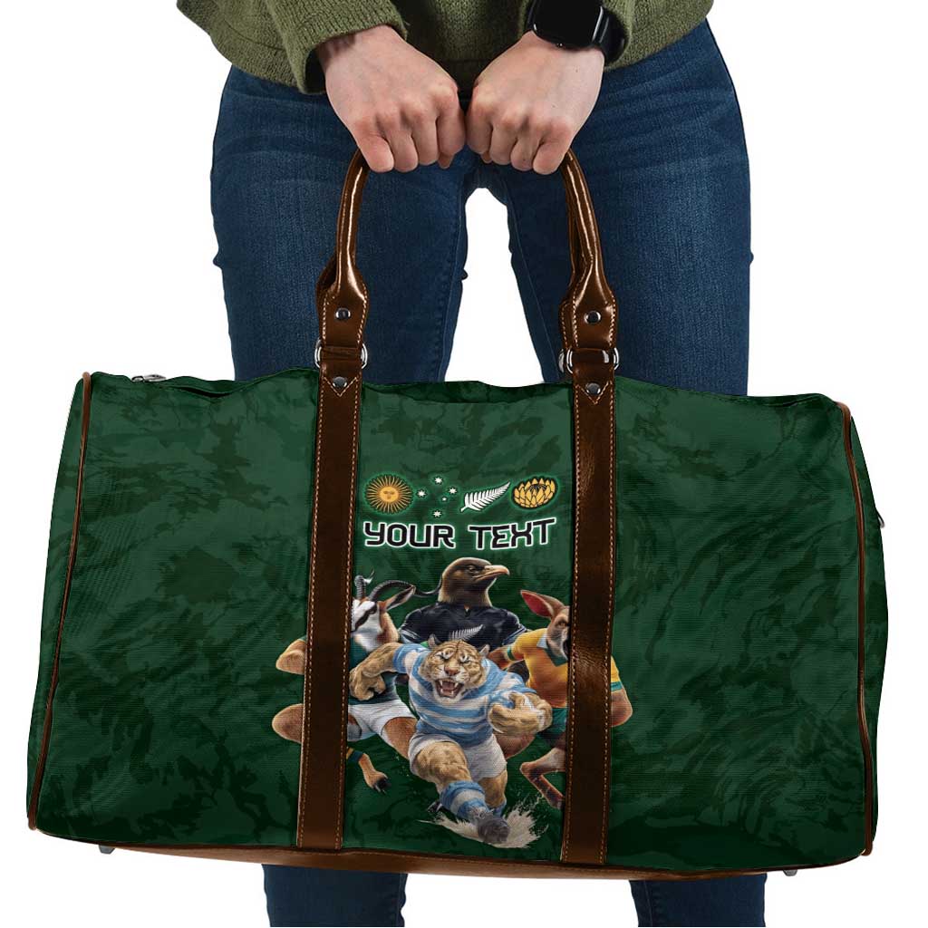 Custom Rugby Southern Hemisphere Travel Bag Argentina AUNZ South Africa Mascot Green - Aussie Hoodie
