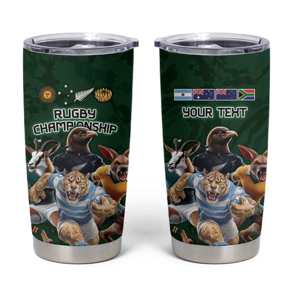 Custom Rugby Southern Hemisphere Tumbler Cup Argentina AUNZ South Africa Mascot Green - Aussie Hoodie
