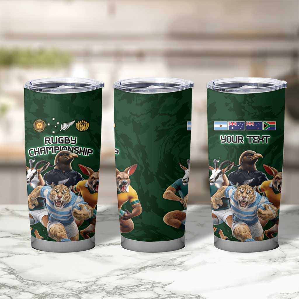 Custom Rugby Southern Hemisphere Tumbler Cup Argentina AUNZ South Africa Mascot Green - Aussie Hoodie