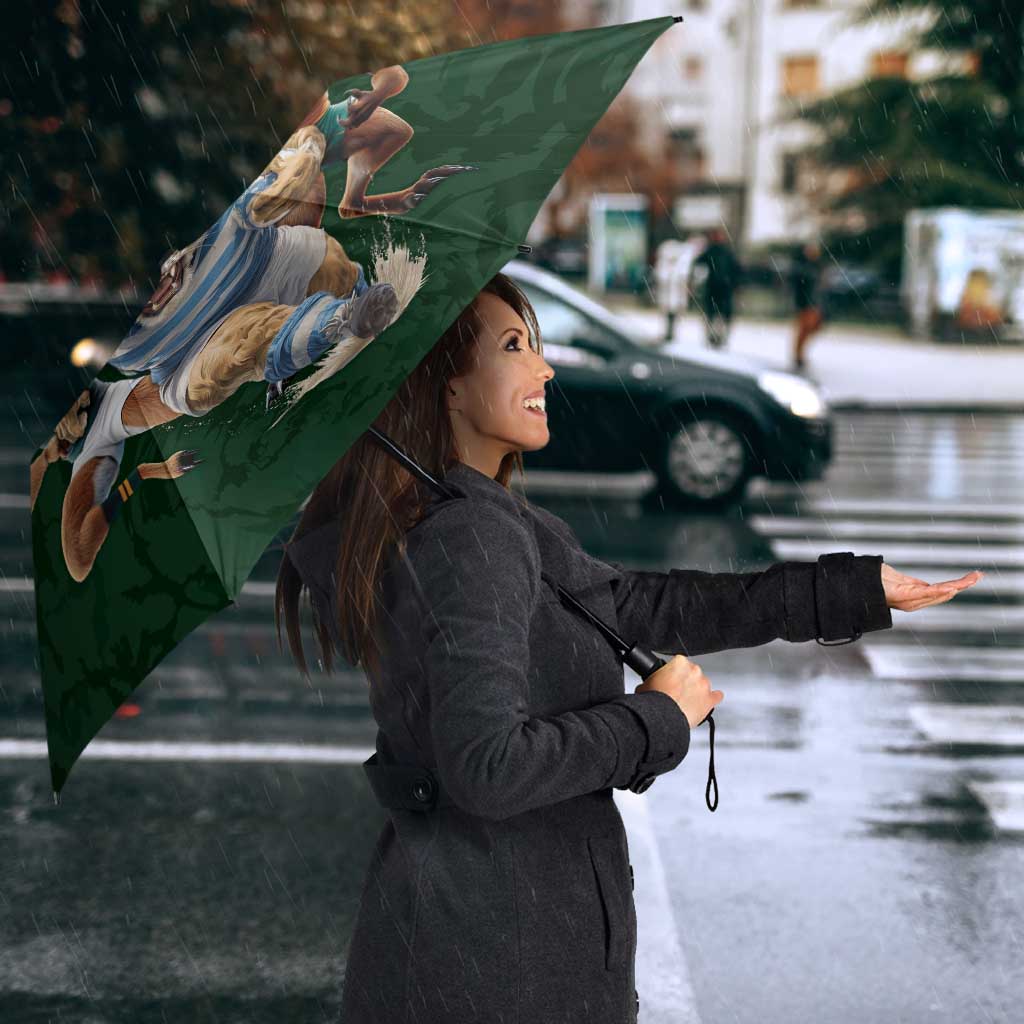 Custom Rugby Southern Hemisphere Umbrella Argentina AUNZ South Africa Mascot Green - Aussie Hoodie