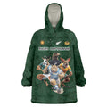 Custom Rugby Southern Hemisphere Wearable Blanket Hoodie Argentina AUNZ South Africa Mascot Green - Aussie Hoodie