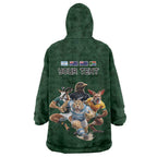 Custom Rugby Southern Hemisphere Wearable Blanket Hoodie Argentina AUNZ South Africa Mascot Green - Aussie Hoodie