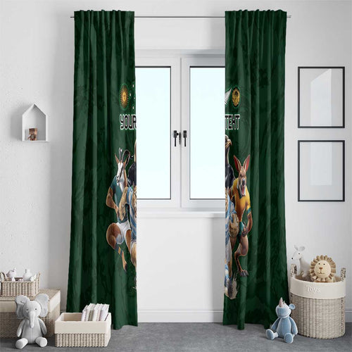 Custom Rugby Southern Hemisphere Window Curtain Argentina AUNZ South Africa Mascot Green - Aussie Hoodie