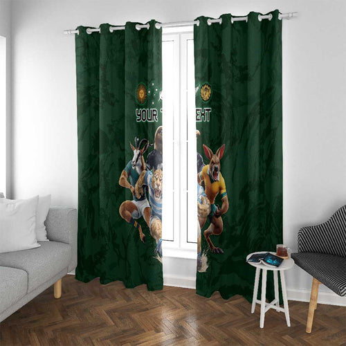 Custom Rugby Southern Hemisphere Window Curtain Argentina AUNZ South Africa Mascot Green - Aussie Hoodie