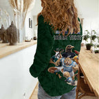 Custom Rugby Southern Hemisphere Women Casual Shirt Argentina AUNZ South Africa Mascot Green - Aussie Hoodie