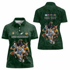 Custom Rugby Southern Hemisphere Women Polo Shirt Argentina AUNZ South Africa Mascot Green - Aussie Hoodie