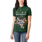 Custom Rugby Southern Hemisphere Women Polo Shirt Argentina AUNZ South Africa Mascot Green - Aussie Hoodie