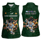 Custom Rugby Southern Hemisphere Women Sleeveless Polo Shirt Argentina AUNZ South Africa Mascot Green - Aussie Hoodie