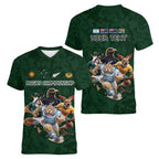 Custom Rugby Southern Hemisphere Women V-Neck T-Shirt Argentina AUNZ South Africa Mascot Green - Aussie Hoodie