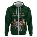 Custom Rugby Southern Hemisphere Zip Hoodie Argentina AUNZ South Africa Mascot Green - Aussie Hoodie