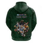 Custom Rugby Southern Hemisphere Zip Hoodie Argentina AUNZ South Africa Mascot Green - Aussie Hoodie