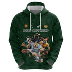 Custom Rugby Southern Hemisphere Zip Hoodie Argentina AUNZ South Africa Mascot Green - Aussie Hoodie