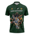 Custom Rugby Southern Hemisphere Zipper Polo Shirt Argentina AUNZ South Africa Mascot Green - Aussie Hoodie