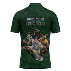 Custom Rugby Southern Hemisphere Zipper Polo Shirt Argentina AUNZ South Africa Mascot Green - Aussie Hoodie