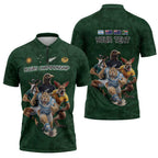 Custom Rugby Southern Hemisphere Zipper Polo Shirt Argentina AUNZ South Africa Mascot Green - Aussie Hoodie
