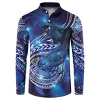 North Island Kokako and South Island Kokako Button Sweatshirt New Zealand Native Bird with Galaxy Vibe