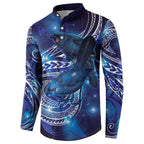 North Island Kokako and South Island Kokako Button Sweatshirt New Zealand Native Bird with Galaxy Vibe