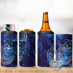 North Island Kokako and South Island Kokako 4 in 1 Can Cooler Tumbler New Zealand Native Bird with Galaxy Vibe