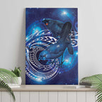 North Island Kokako and South Island Kokako Canvas Wall Art New Zealand Native Bird with Galaxy Vibe