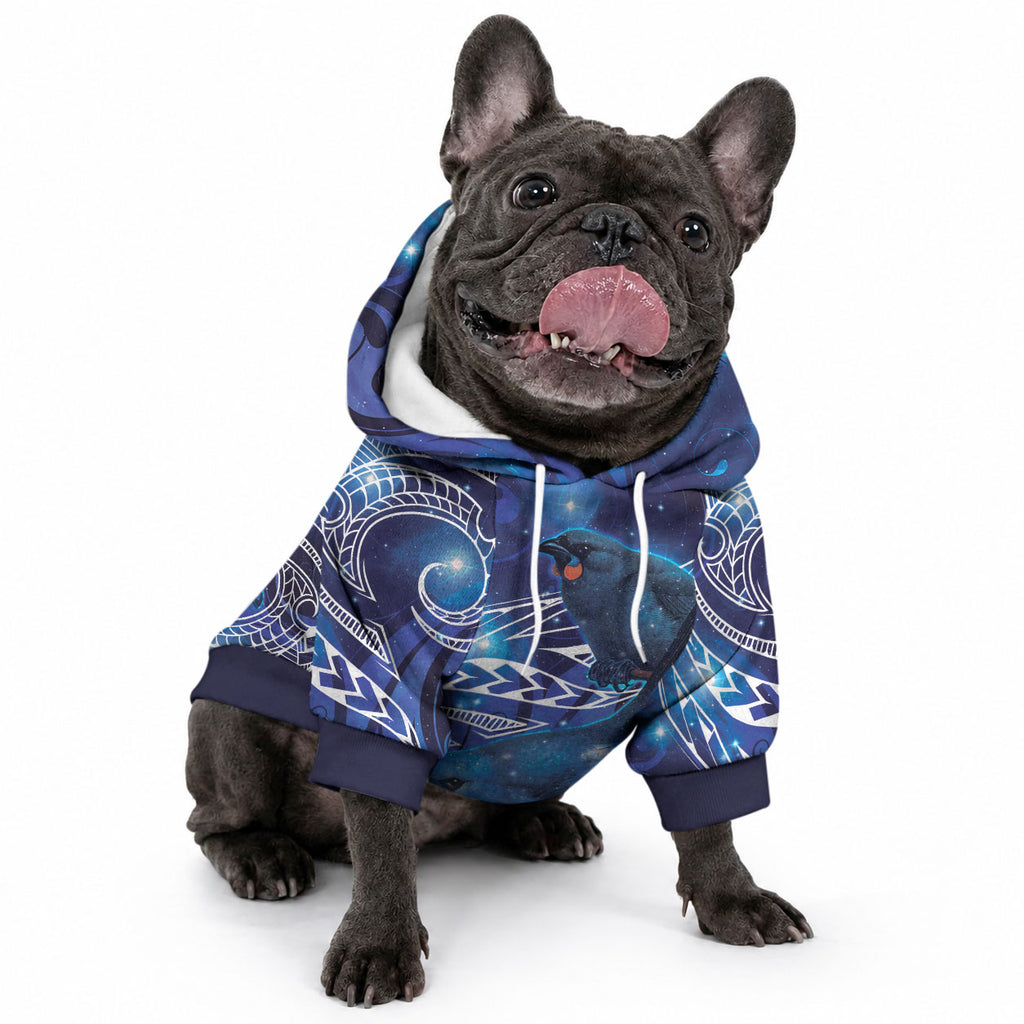 North Island Kokako and South Island Kokako Pet Hoodie New Zealand Native Bird with Galaxy Vibe