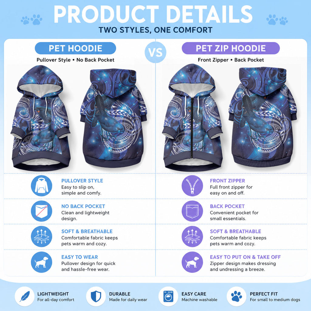 North Island Kokako and South Island Kokako Pet Hoodie New Zealand Native Bird with Galaxy Vibe