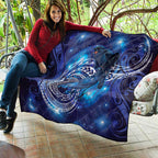 North Island Kokako and South Island Kokako Quilt New Zealand Native Bird with Galaxy Vibe