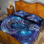 North Island Kokako and South Island Kokako Quilt Bed Set New Zealand Native Bird with Galaxy Vibe
