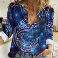 North Island Kokako and South Island Kokako Women Casual Shirt New Zealand Native Bird with Galaxy Vibe