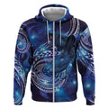 North Island Kokako and South Island Kokako Zip Hoodie New Zealand Native Bird with Galaxy Vibe