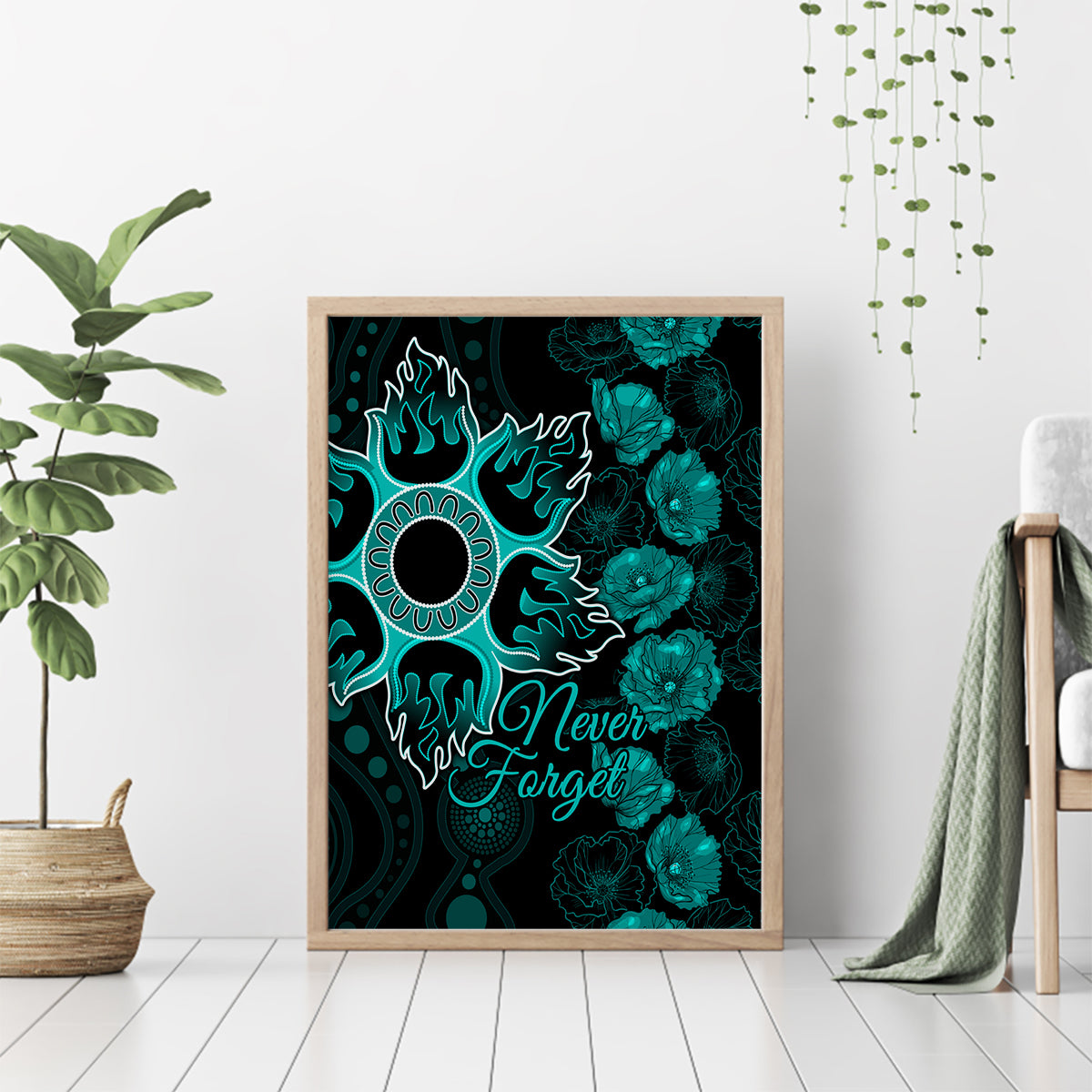 heat-cricket-never-forget-custom-canvas-wall-art-anzac-day-with-poppy-aboriginal