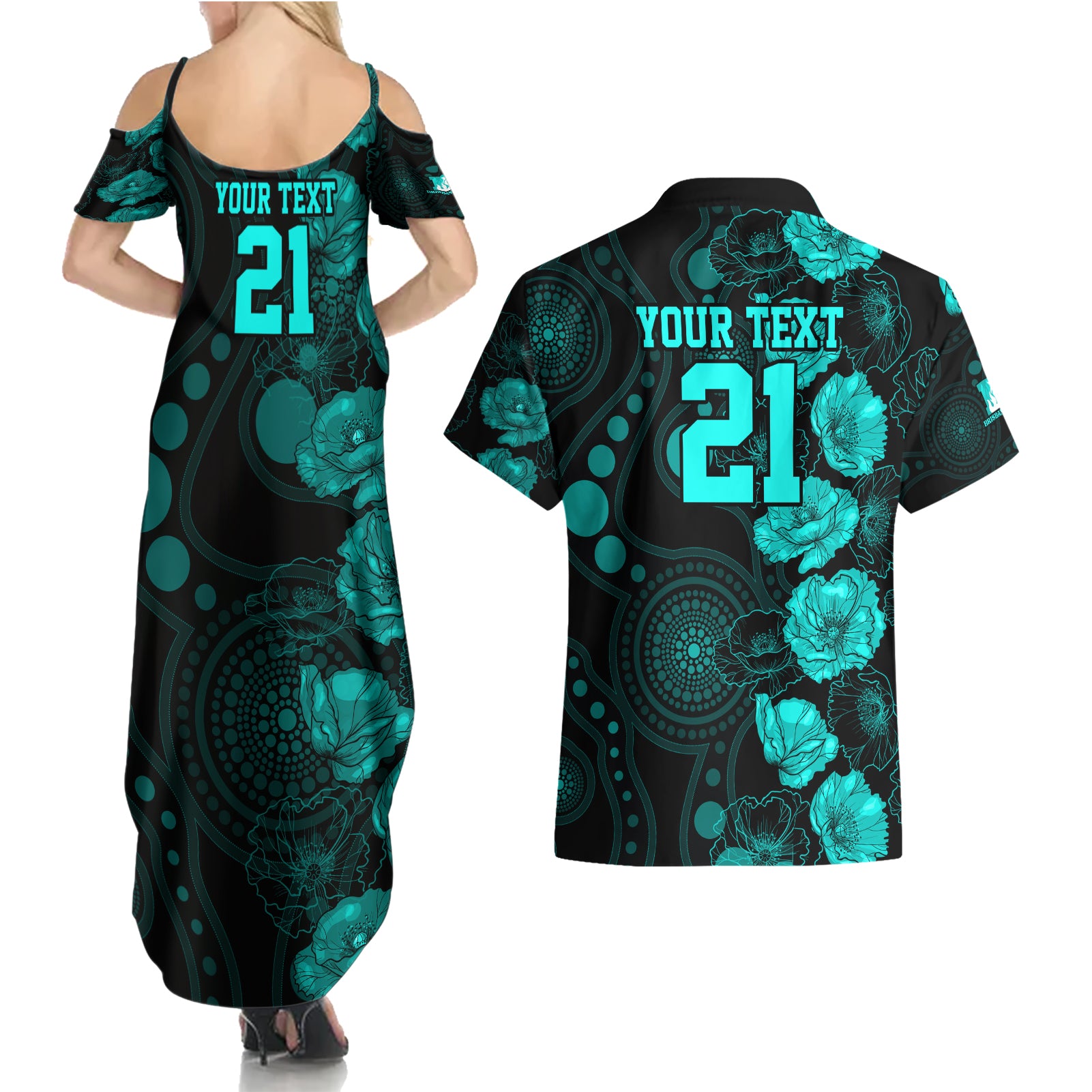 heat-cricket-never-forget-custom-couples-matching-summer-maxi-dress-and-hawaiian-shirt-anzac-day-with-poppy-aboriginal