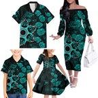 heat-cricket-never-forget-custom-family-matching-off-shoulder-long-sleeve-dress-and-hawaiian-shirt-anzac-day-with-poppy-aboriginal