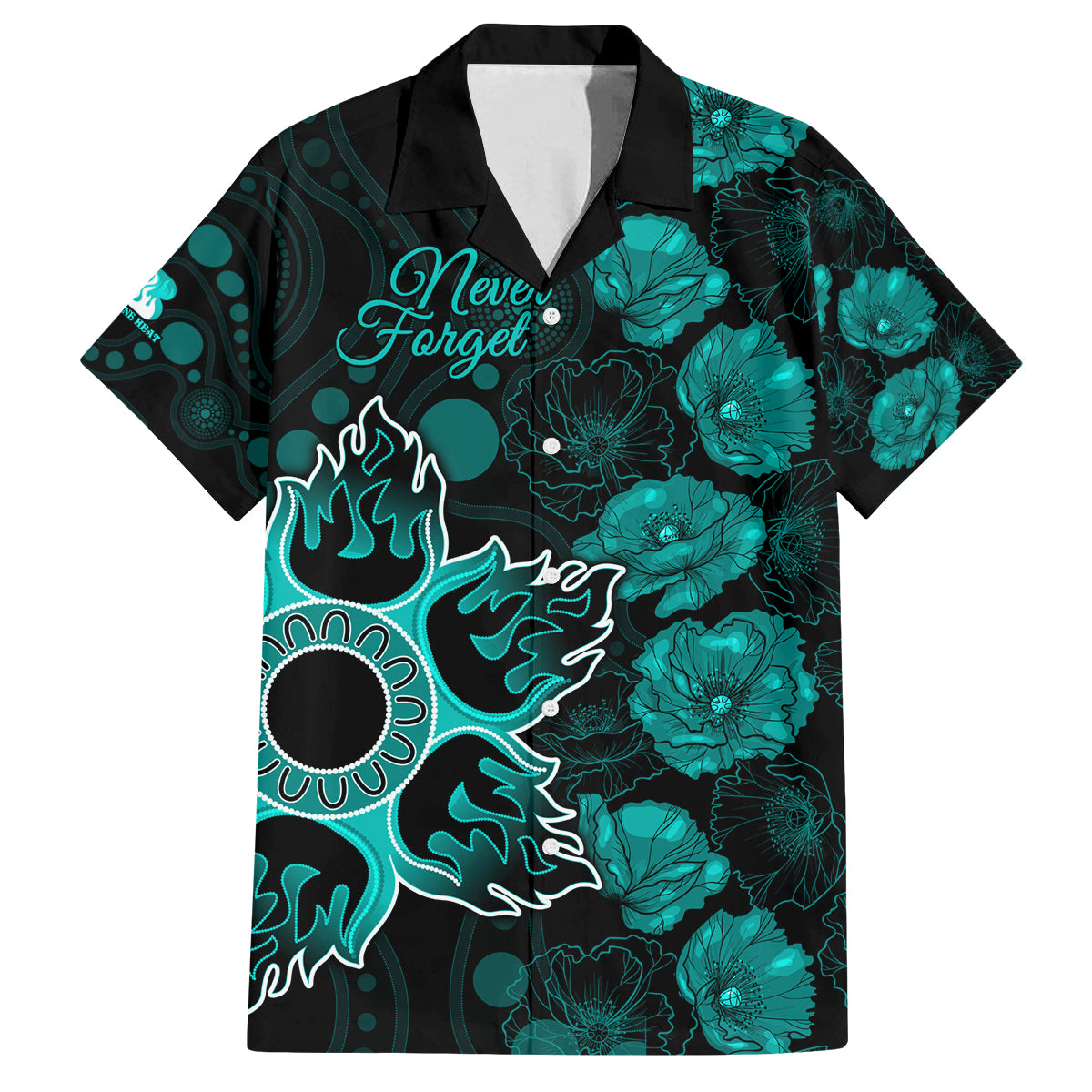 heat-cricket-never-forget-custom-family-matching-off-shoulder-short-dress-and-hawaiian-shirt-anzac-day-with-poppy-aboriginal