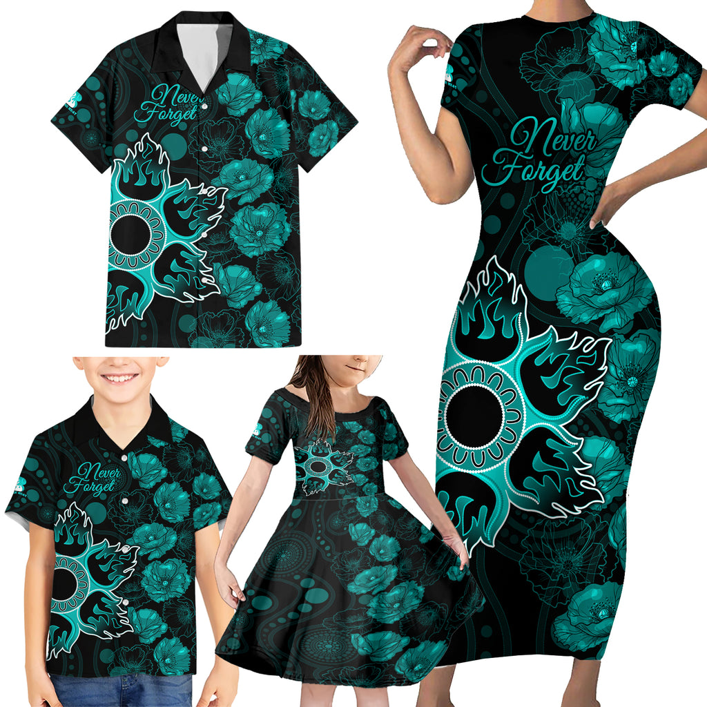 heat-cricket-never-forget-custom-family-matching-short-sleeve-bodycon-dress-and-hawaiian-shirt-anzac-day-with-poppy-aboriginal