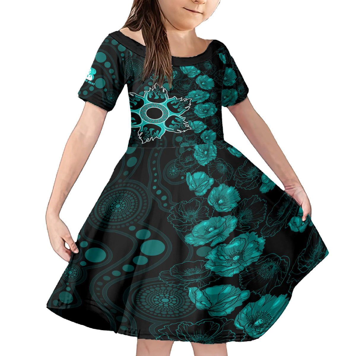 heat-cricket-never-forget-custom-kid-short-sleeve-dress-anzac-day-with-poppy-aboriginal