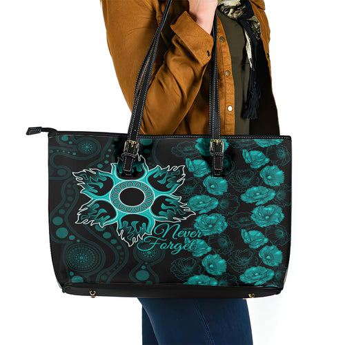 heat-cricket-never-forget-custom-leather-tote-bag-anzac-day-with-poppy-aboriginal