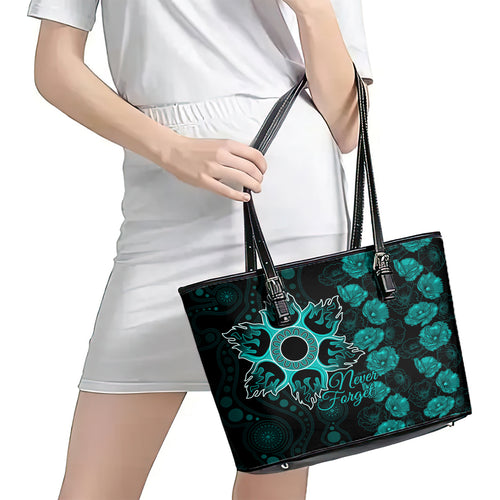 heat-cricket-never-forget-custom-leather-tote-bag-anzac-day-with-poppy-aboriginal