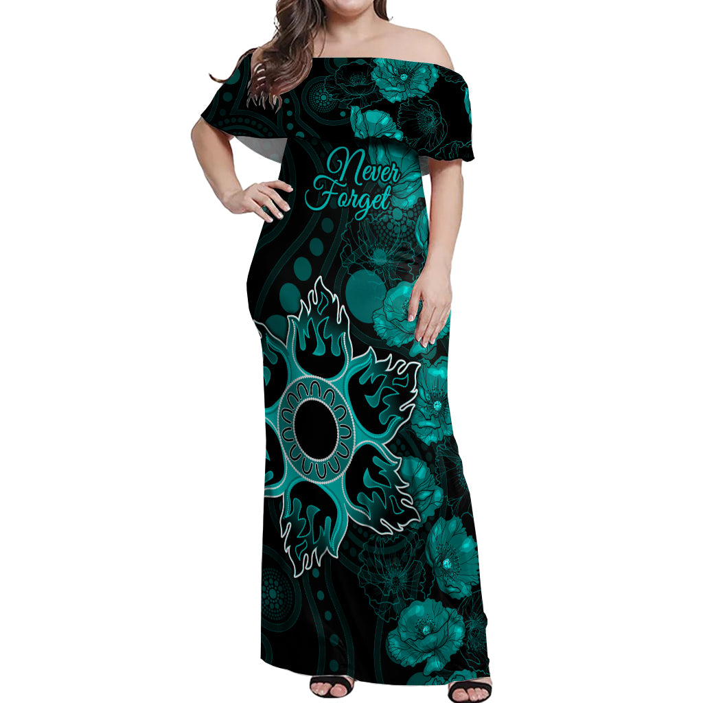 heat-cricket-never-forget-custom-off-shoulder-maxi-dress-anzac-day-with-poppy-aboriginal