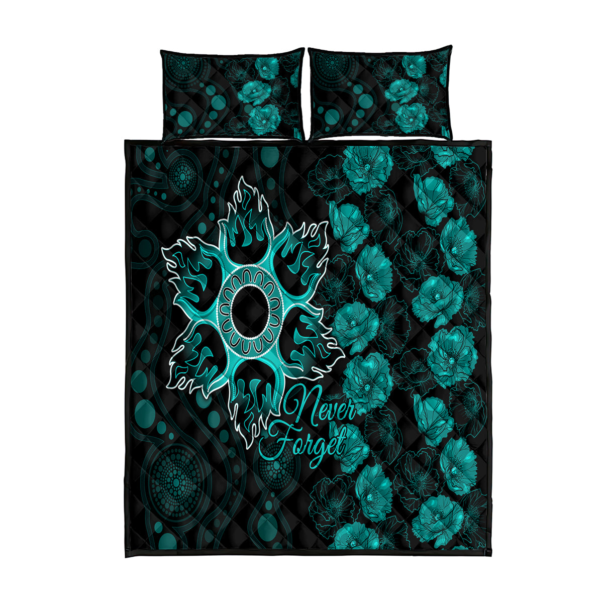 heat-cricket-never-forget-custom-quilt-bed-set-anzac-day-with-poppy-aboriginal