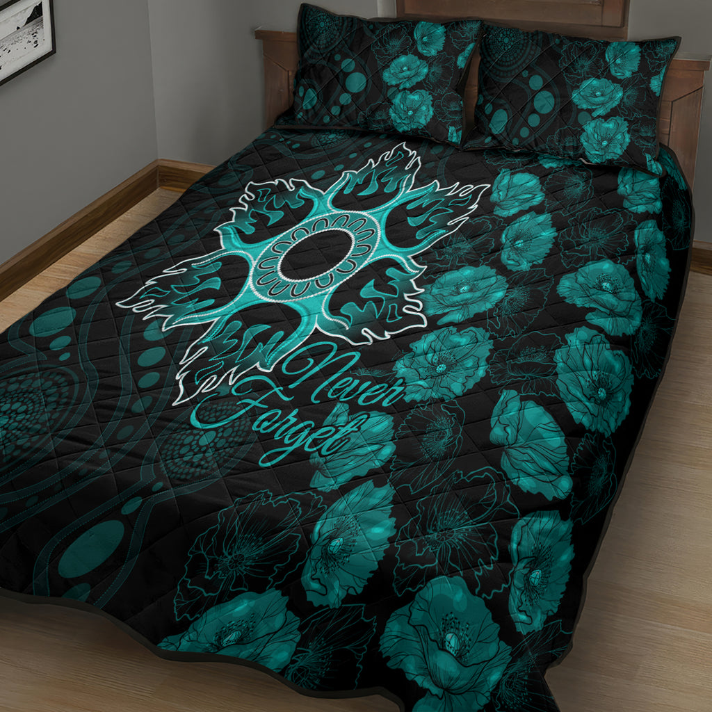 heat-cricket-never-forget-custom-quilt-bed-set-anzac-day-with-poppy-aboriginal