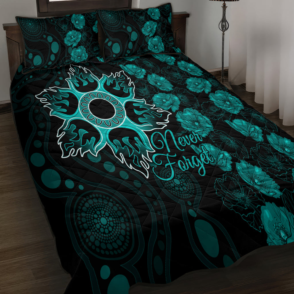 heat-cricket-never-forget-custom-quilt-bed-set-anzac-day-with-poppy-aboriginal